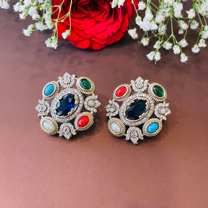 Nayaab Aliza Navratan Studs