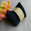 Nayaab Broad Geometric Polki Bracelet