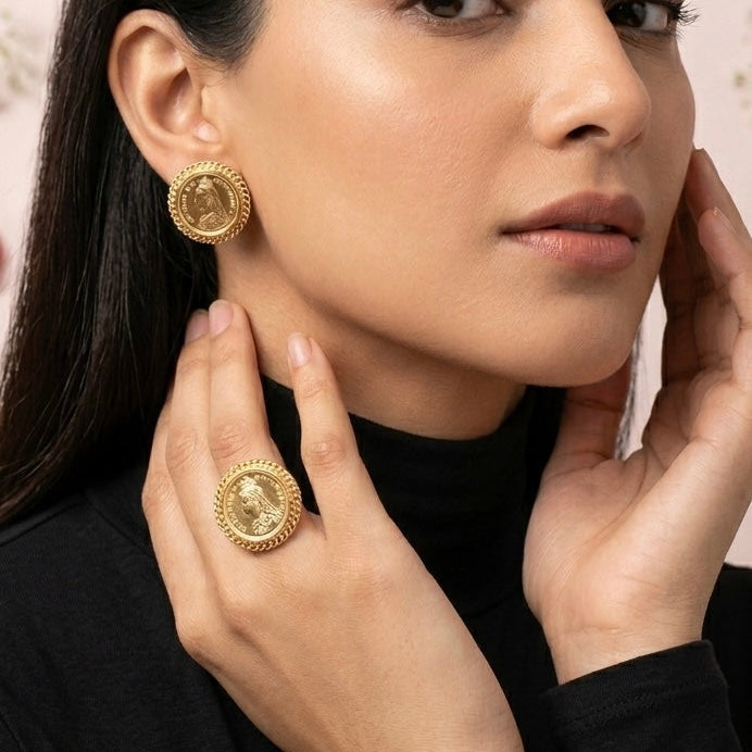 Nayaab kiara studs with ring combo