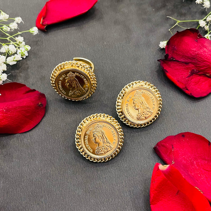 Nayaab kiara studs with ring combo