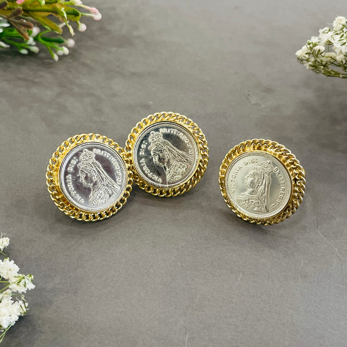 Nayaab kiara studs with ring combo