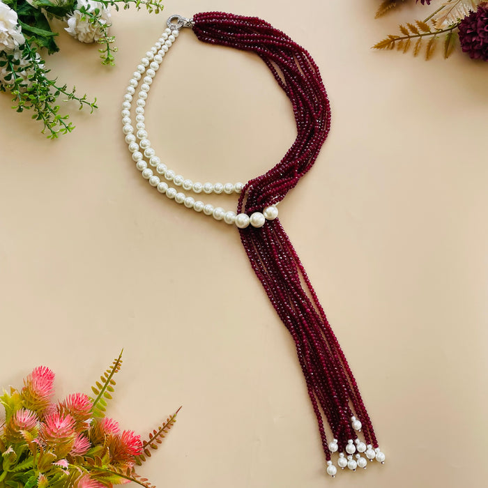 Nayaab Sara Pearl Long Neckpiece