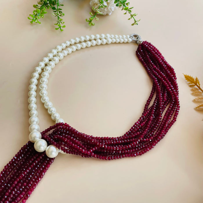 Nayaab Sara Pearl Long Neckpiece