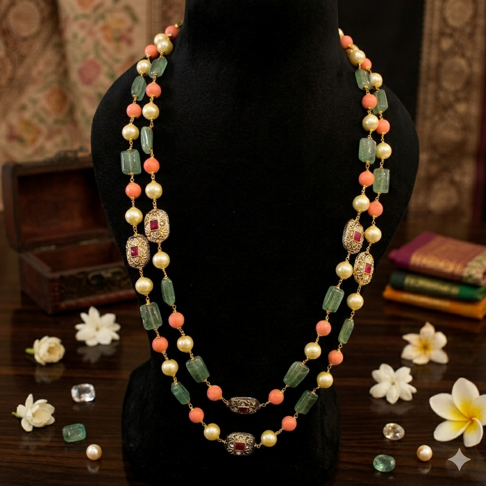 Nayaab Shanaya pearl long Mala
