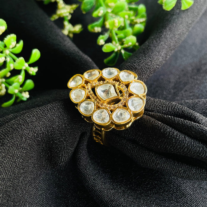 Nayaab Shreya Polki Ring adjustable