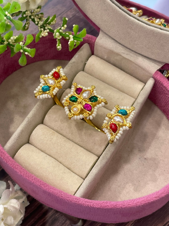 Nayaab Soni Polki Ring adjustable