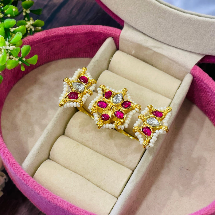 Nayaab Soni Polki Ring adjustable