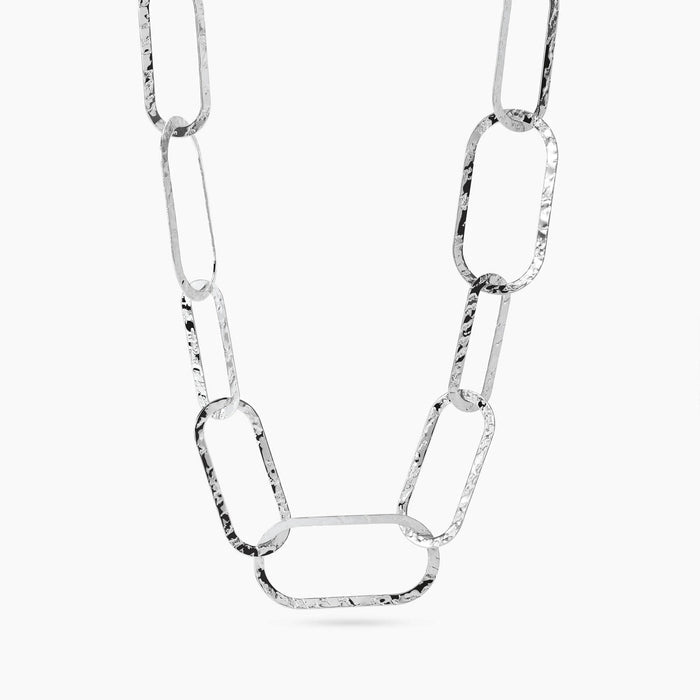 Collana con maglie allungate martellate