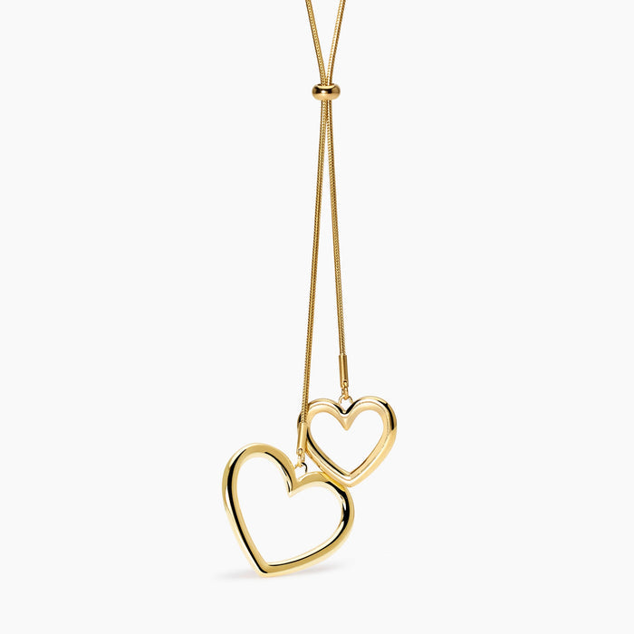 Collana con catena snake e cuori