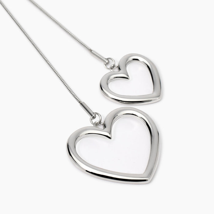Collana con catena snake e cuori