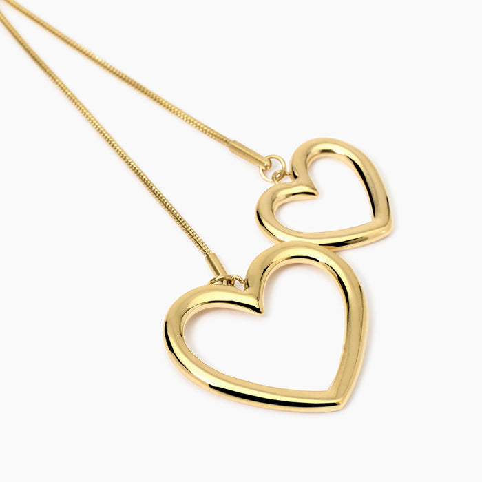 Collana con catena snake e cuori