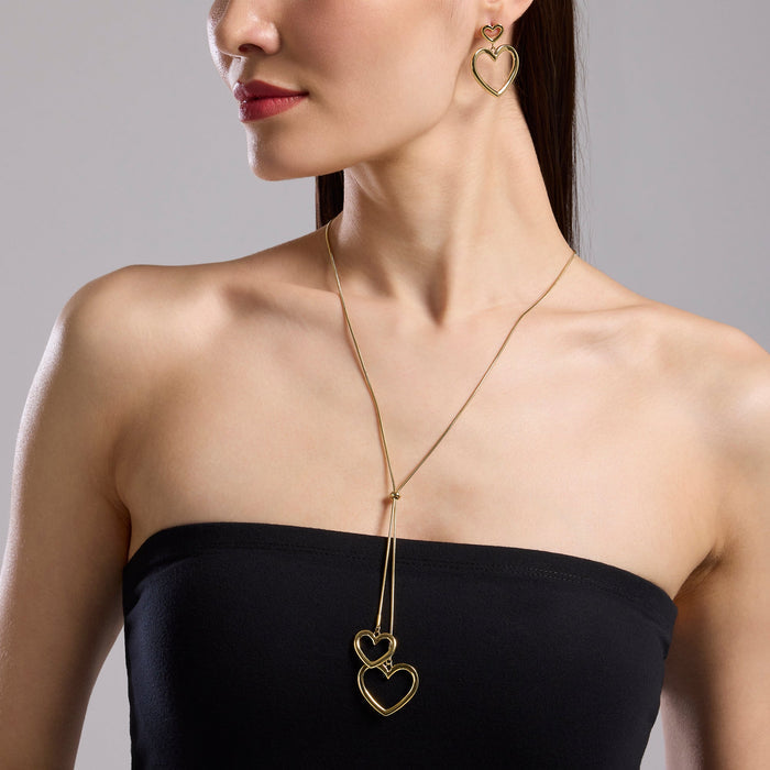 Collana con catena snake e cuori