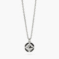 Collana con ciondolo rosa dei venti in acciaio e nero