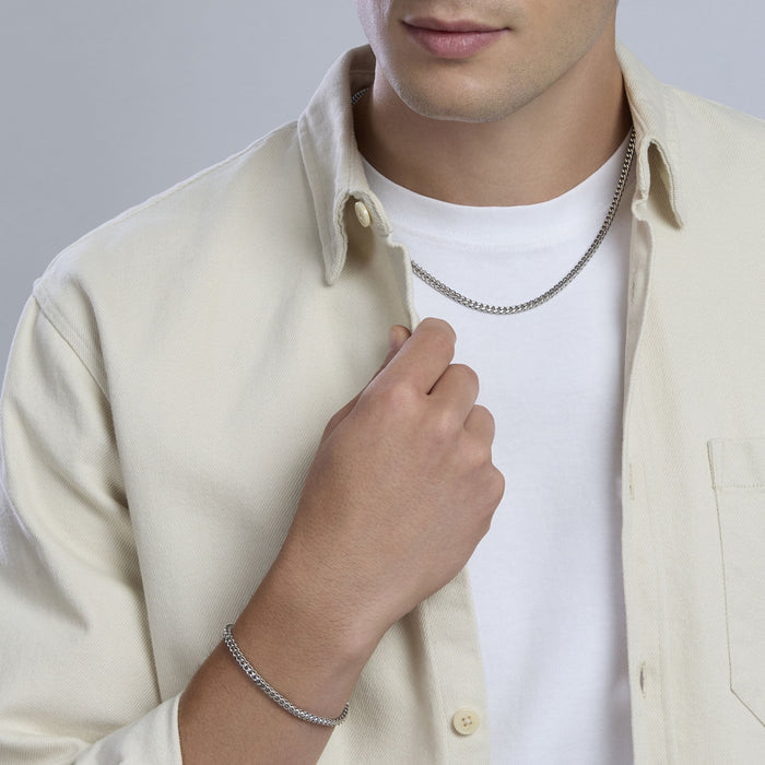 Collana con catena franco in acciaio