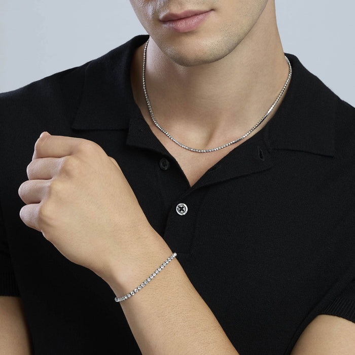 Collana con tennis cristalli bianchi