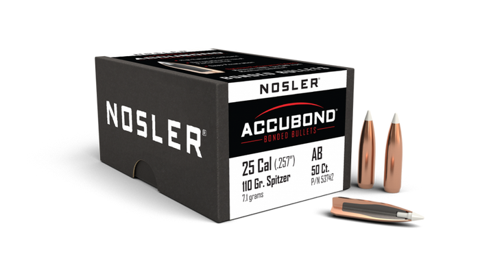 Nosler .257 Diameter 110 Grain Polymer Tip AccuBond 50 Count Bullets