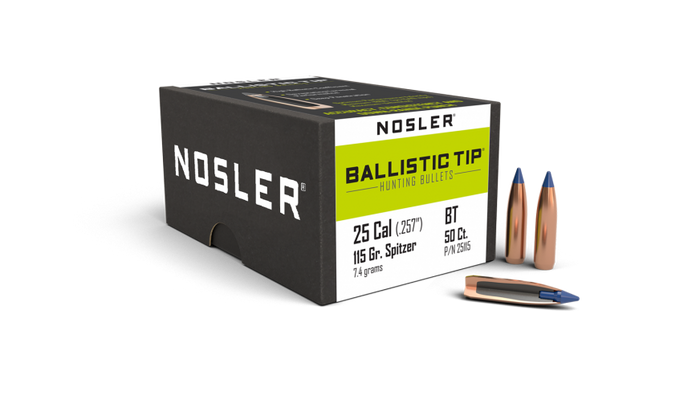 Nosler .257 Diameter 115 Grain Polymer Tip Ballistic Tip 50 Count Bullets