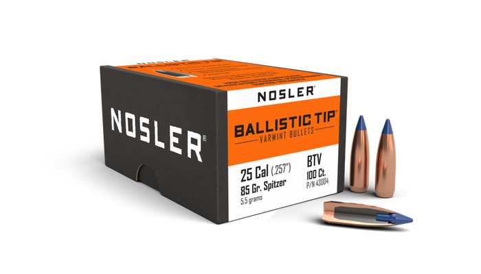 Nosler .257 Diameter 85 Grain Polymer Tip Ballistic Tip 100 Count Bullets