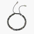 Bracciale in nylon con labradorite e diaspro grigio striato
