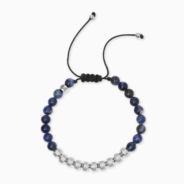 Bracciale in nylon con pietre e acciaio