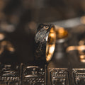 "Obsidian Vortex"  Forged Carbon with Yellow Gold Swirl 6mm/8mm