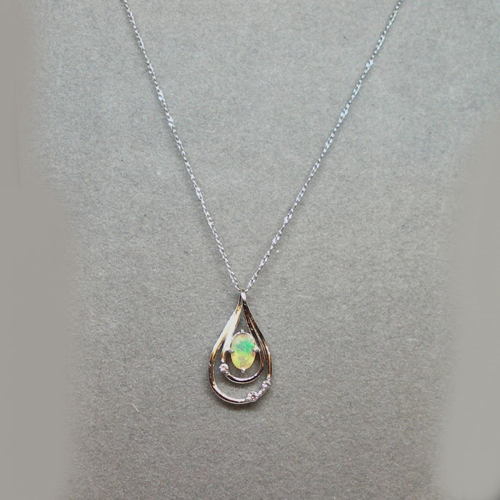 Opal Teardrop Pendant Necklace