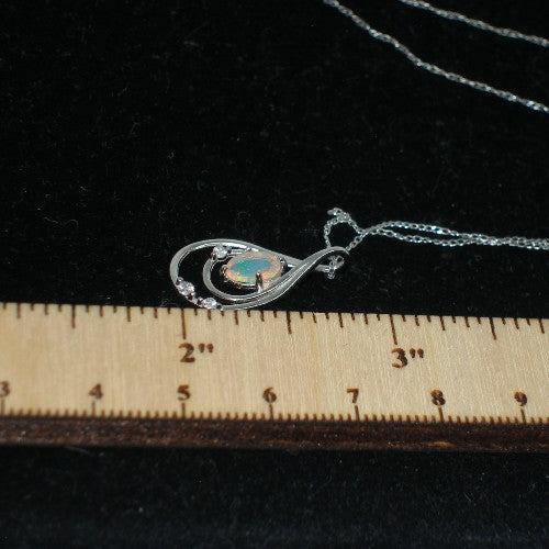Opal Teardrop Pendant Necklace