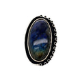 Organic Sterling Silver Ring-Manuel Figueroa Labradorite Ring on white background front view
