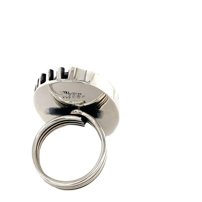 Organic Sterling Silver Ring-Manuel Figueroa Labradorite Ring back view