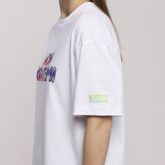 T-shirt oversize con scritta divertente "Non ansiatemi"