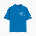 Maglia oversize con scritta "Friends become our chosen family"