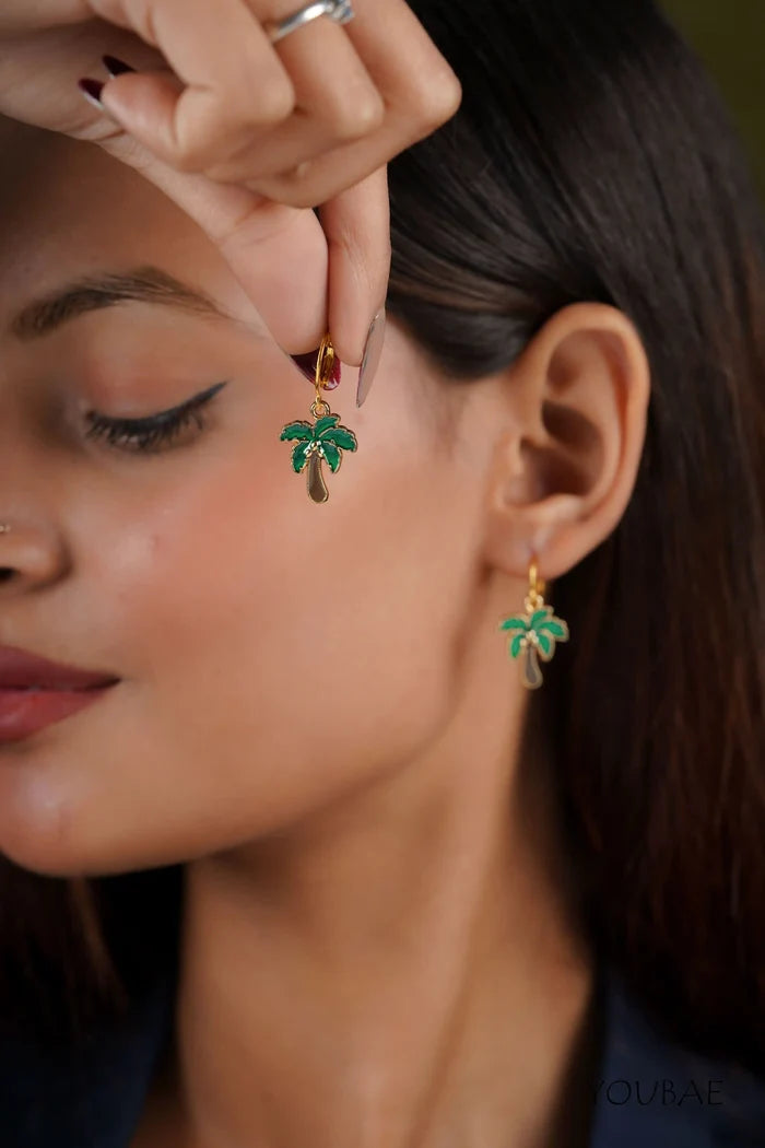 Palm Tree Drop Earrings