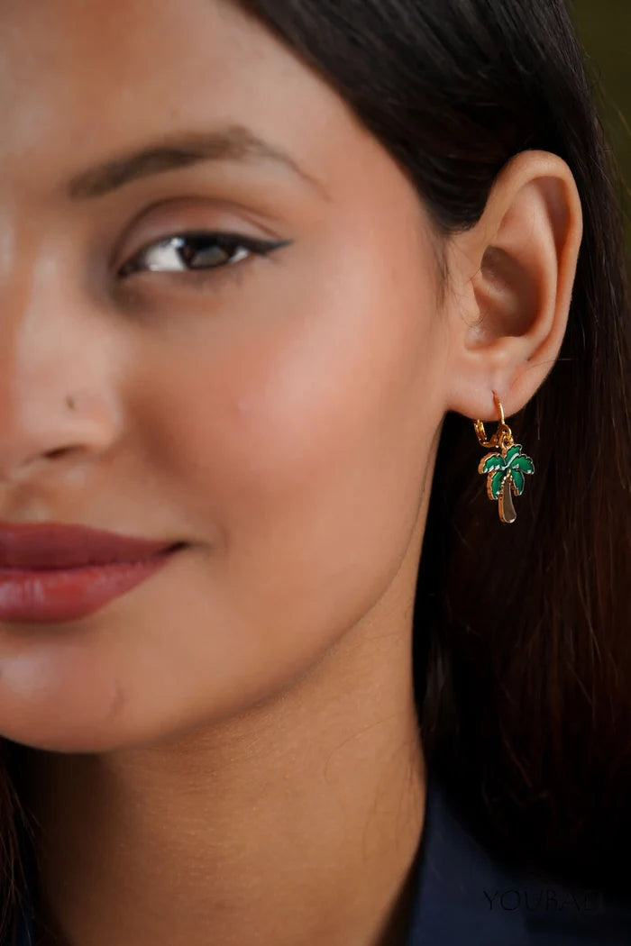 Palm Tree Drop Earrings