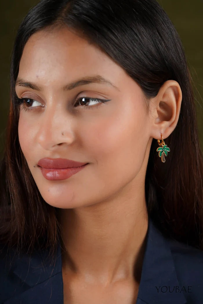 Palm Tree Drop Earrings