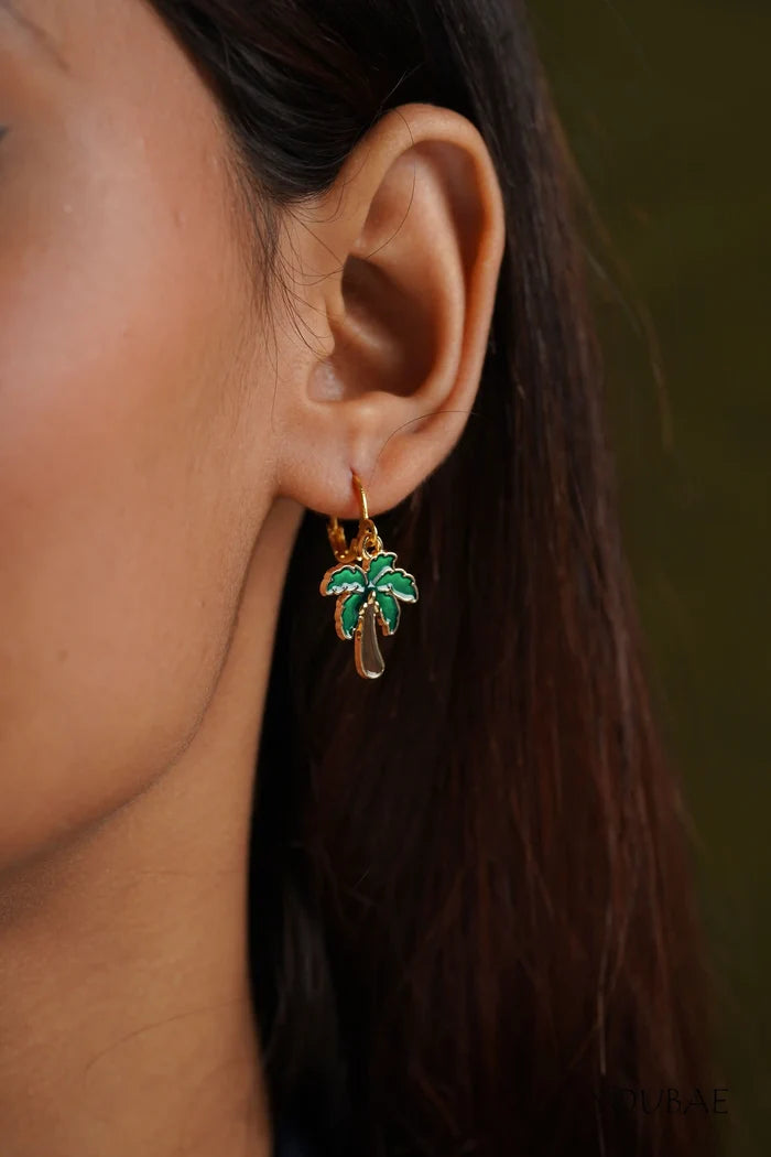 Palm Tree Drop Earrings