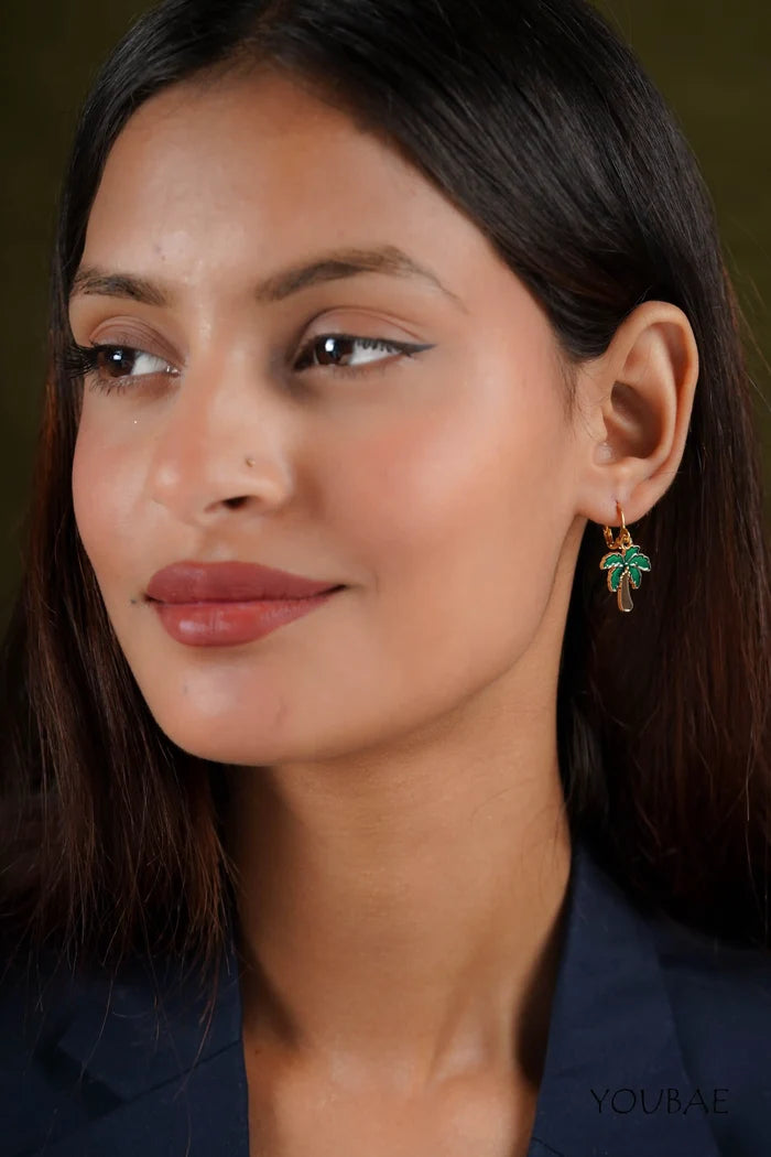 Palm Tree Drop Earrings
