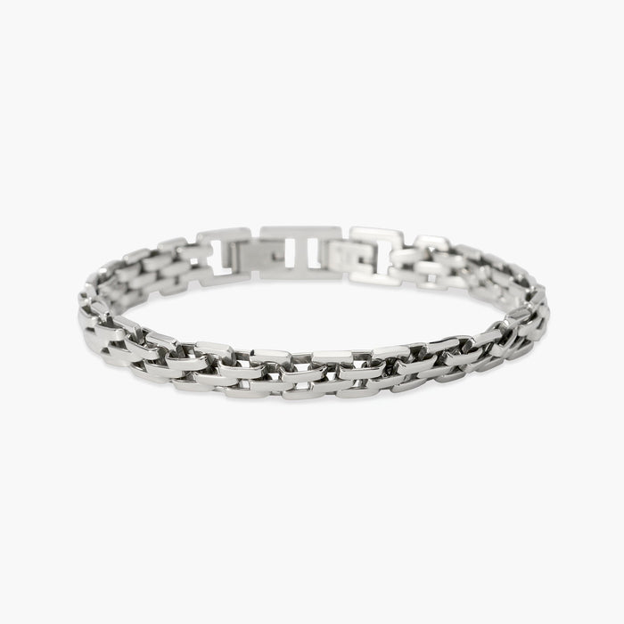 Bracciale in acciaio con maglia panther