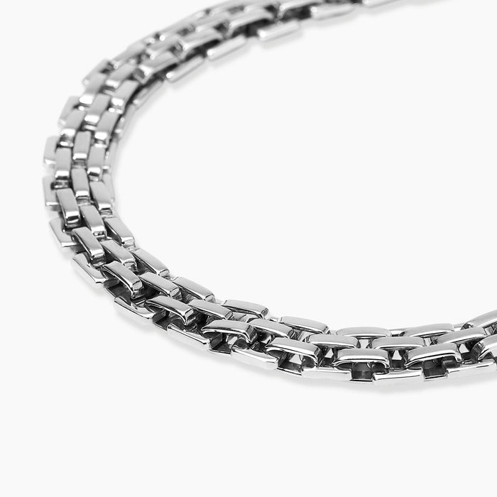 Bracciale in acciaio con maglia panther