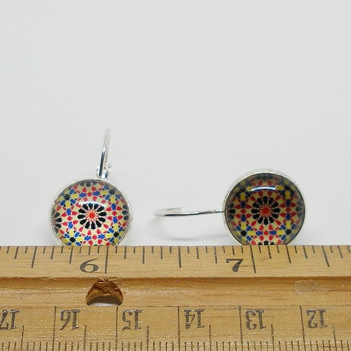 Patterned Glass Drop Earrings