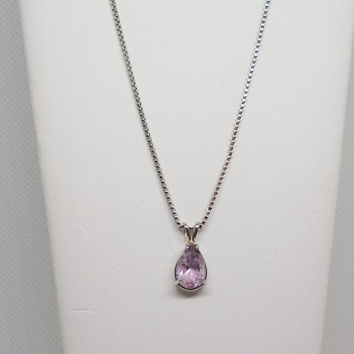 Pear Shape Amethyst Pendant Necklace