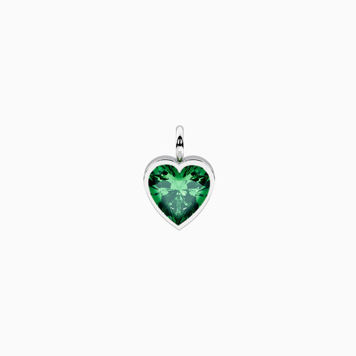 Ciondolo con cristallo verde taglio cuore