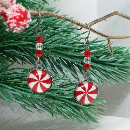 Peppermint Candy Dangle Earrings