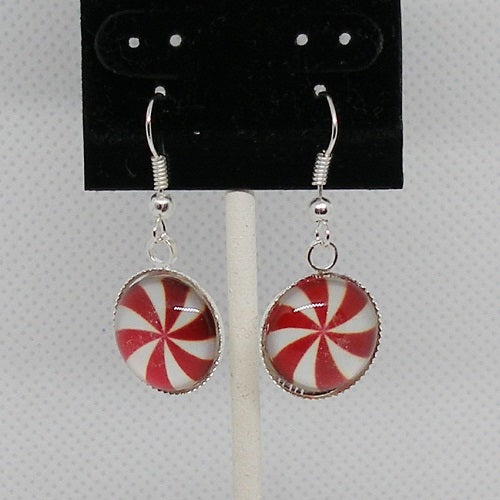 Peppermint Swirl Dangle Earrings