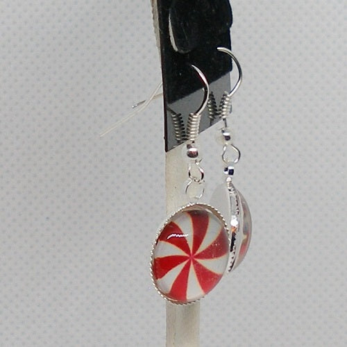 Peppermint Swirl Dangle Earrings