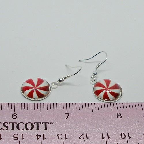 Peppermint Swirl Dangle Earrings