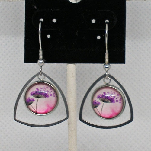 Pink Dandelions Earrings