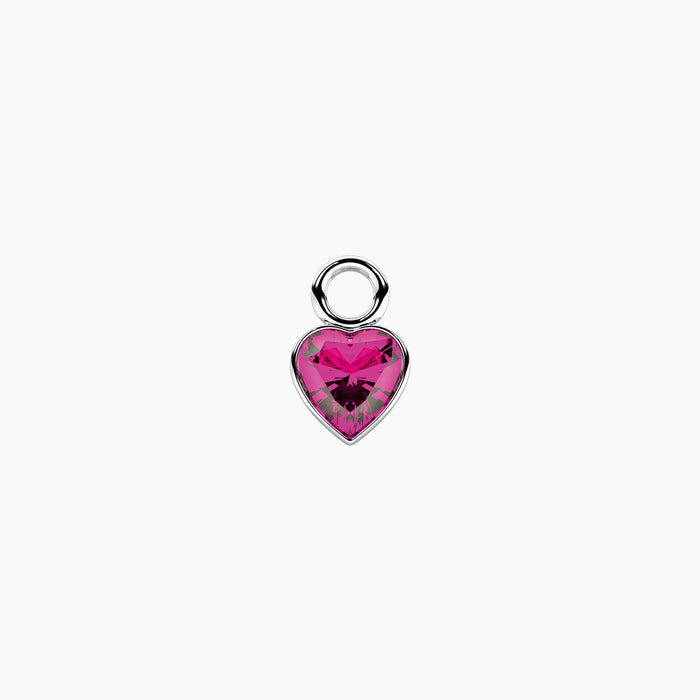 Ciondolo a cuore rosa per orecchini