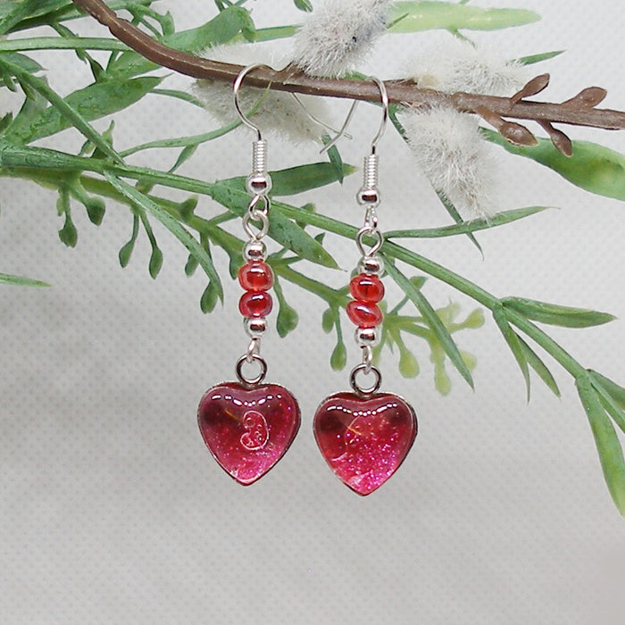 Polish Hearts Dangle Earrings
