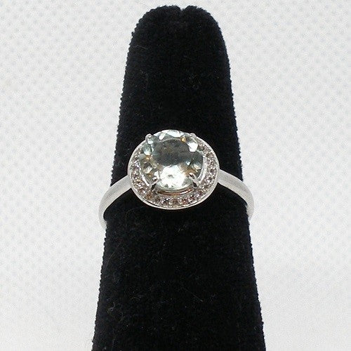 Prasiolite Halo Ring
