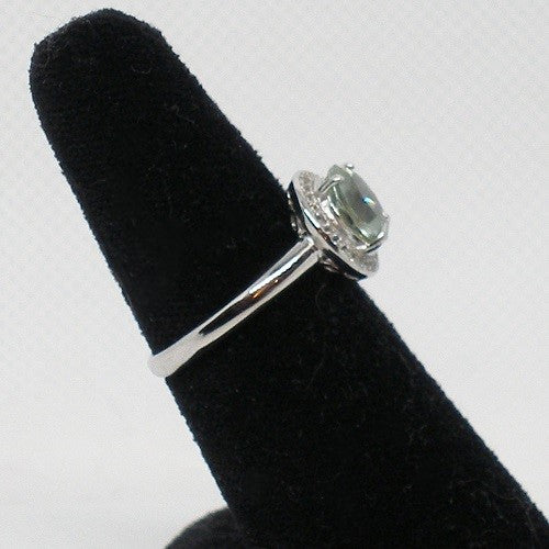Prasiolite Halo Ring